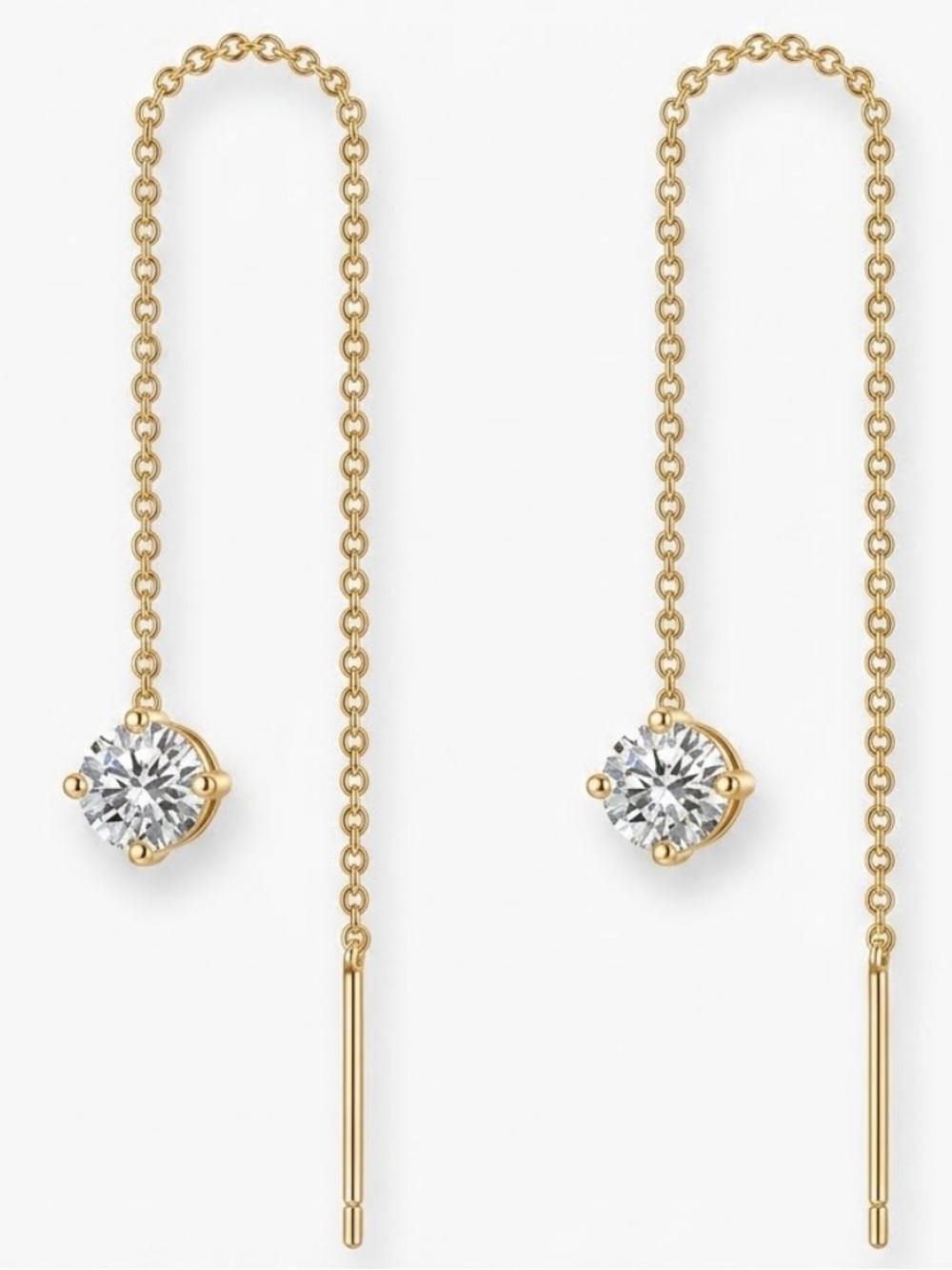 🆕Gold Plated 925 Threader Earrings with Crystal Accent- Silver sold out